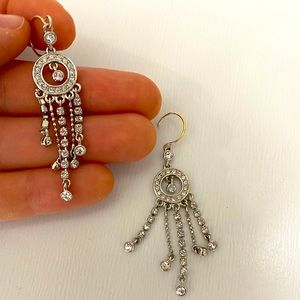 Silver and Cubic Zirconia Dangling Earrings